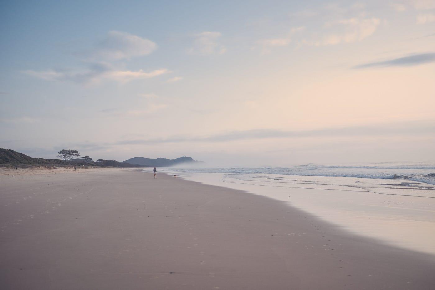 Sunrise over a calm beach